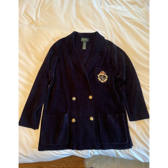 Lauren Ralph Lauren Jackets & Blazers - Vintage Lauren Ralph Lauren Blazer Double-Breasted Crest Womens Size Small